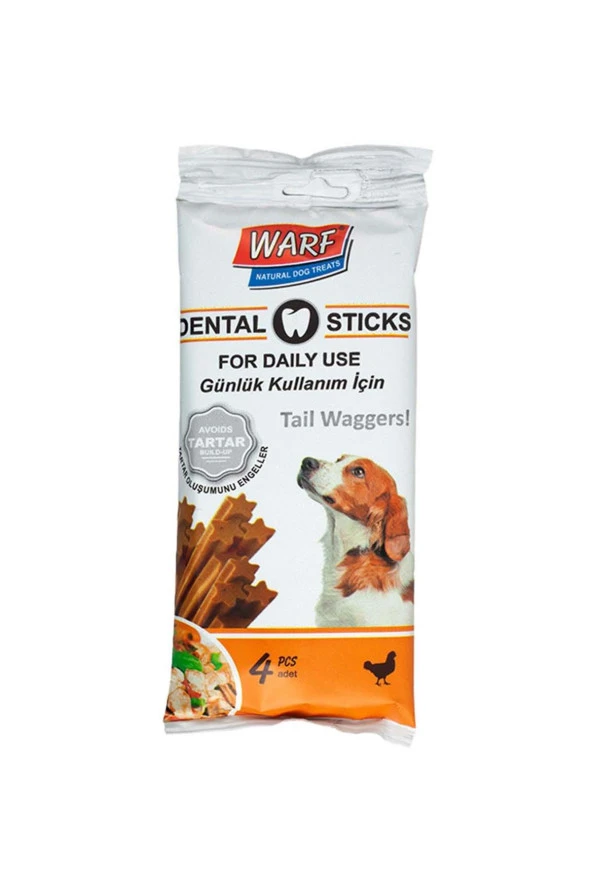 Warf Tavuk Etli Dental Sticks Köpek Ödül Çubuğu 4 lü