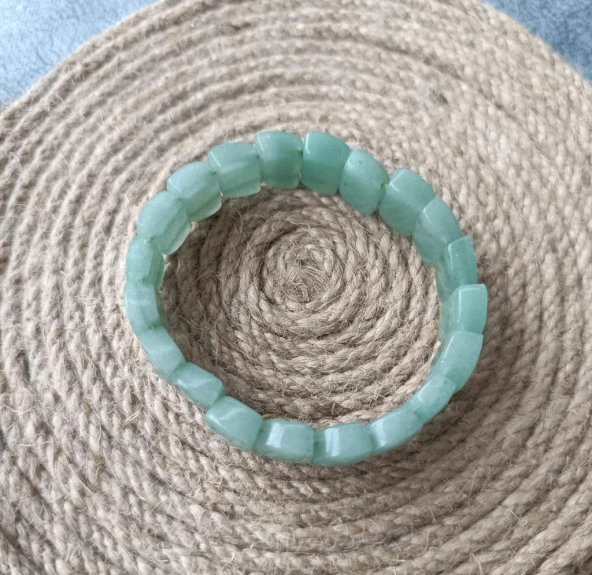 Bileklik Aventurin Doğal Taş Çakra Enerji Yoğo Lastikli Bilezik Kadın Erkek Takı - Resim 4