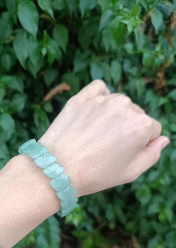 Bileklik Aventurin Doğal Taş Çakra Enerji Yoğo Lastikli Bilezik Kadın Erkek Takı - Resim 5