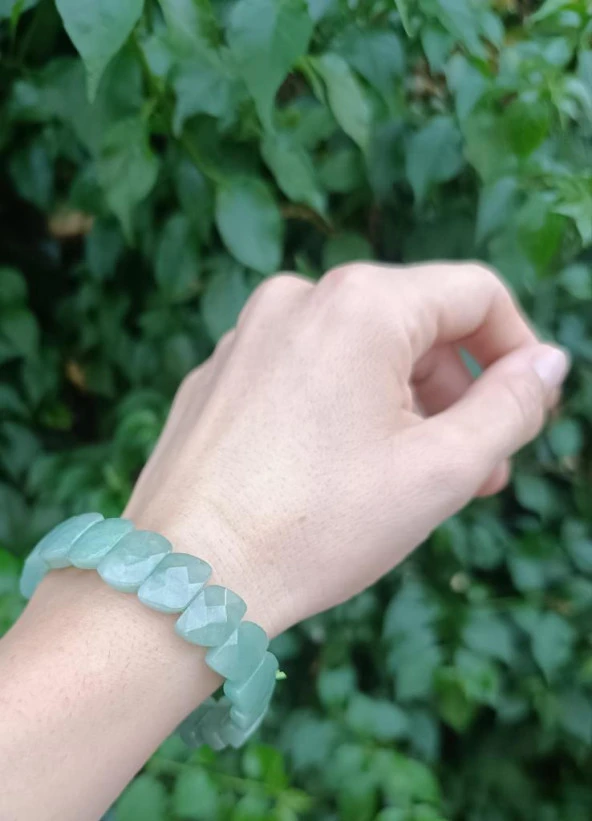 Bileklik Aventurin Doğal Taş Çakra Enerji Yoğo Lastikli Bilezik Kadın Erkek Takı - Resim 6