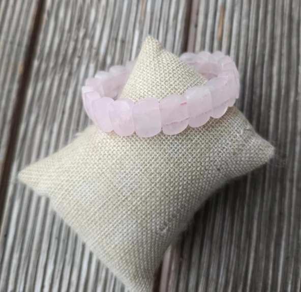 Bileklik Pembe Kuvars Doğal Taş Çakra Enerji Yoğo Lastikli Bilezik Kadın Erkek Takı ürün görseli