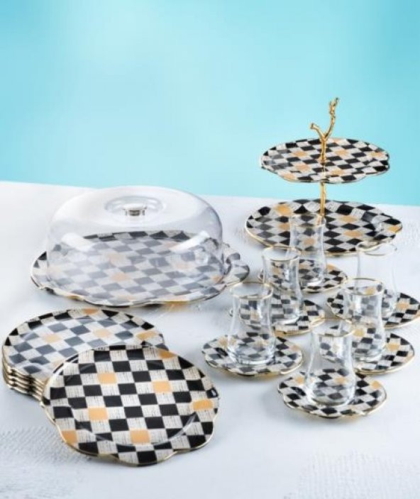 Acar 275 Enzo Chess 21 Parça Cam İkram Seti