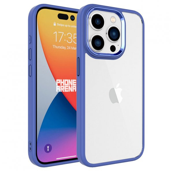 Apple iPhone 15 Pro Kılıf Zore Krom Kapak  Lavendery Gray