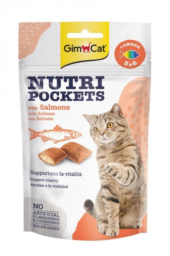 Gimcat Nutri Pockets Somonlu Kedi Ödülü 60 gr x 3