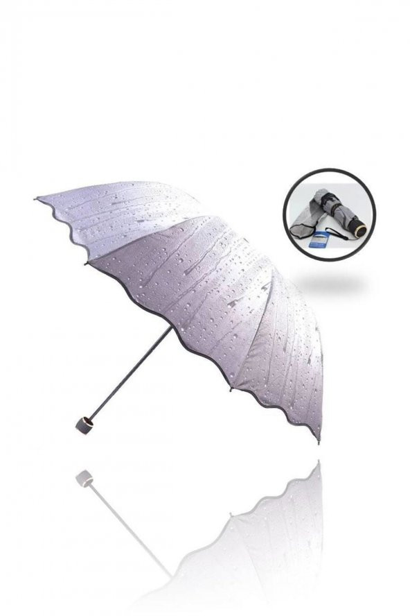 Kadın Yağmur Desenli Şemsiye Kapalı Boyut 24 cm M410-8 - 3