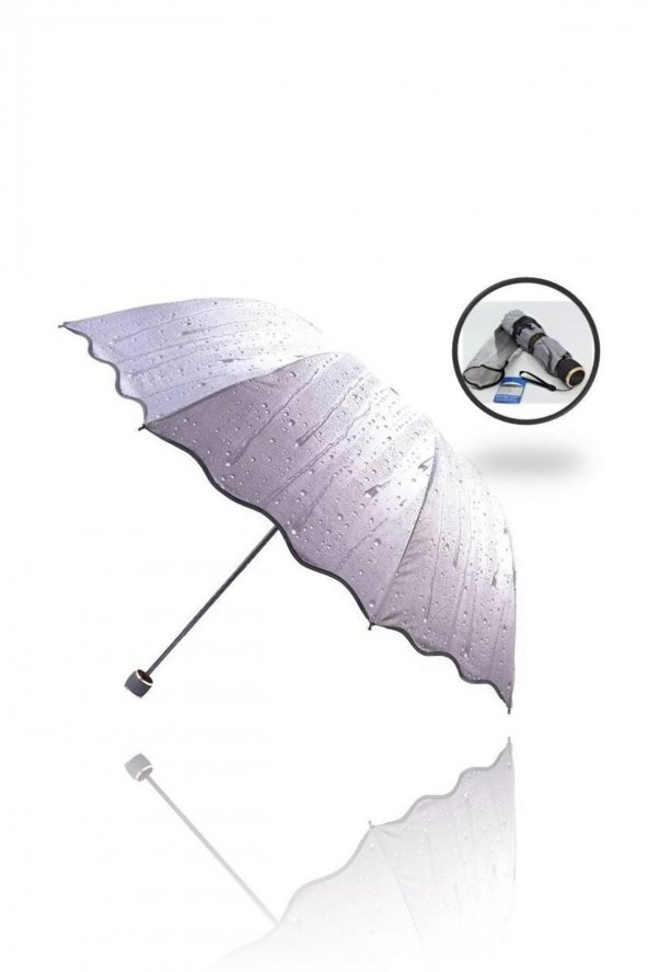 Kadın Yağmur Desenli Şemsiye Kapalı Boyut 24 cm M410-8 - 3