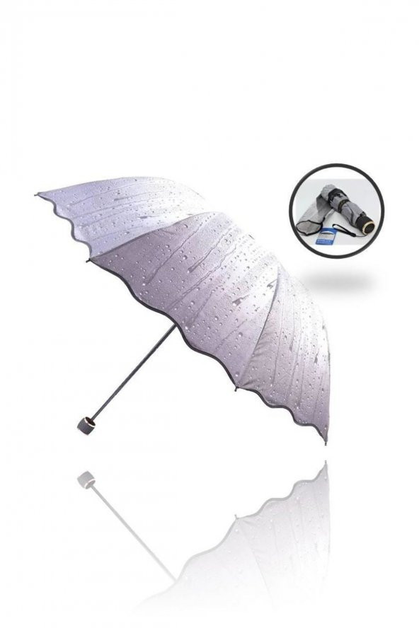Kadın Yağmur Desenli Şemsiye Kapalı Boyut 24 cm M410-8 - 3