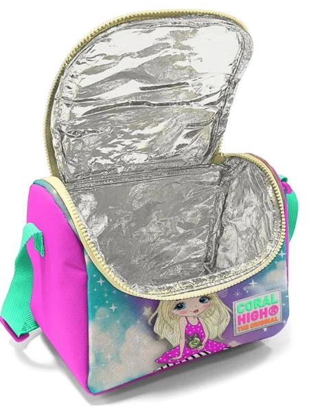 Coral High Pembe Su Yeşili Unicorn Okul Sırt ve Beslenme Çantası Seti - Kız Çocuk - Dört Bölmeli - Resim 4