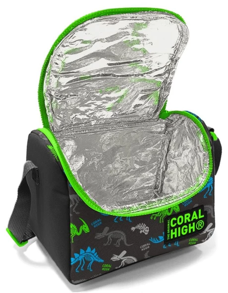 Coral High Erkek Çocuk Siyah Yeşil T-Rex Okul Beslenme Çantası - Yalıtımlı - 2