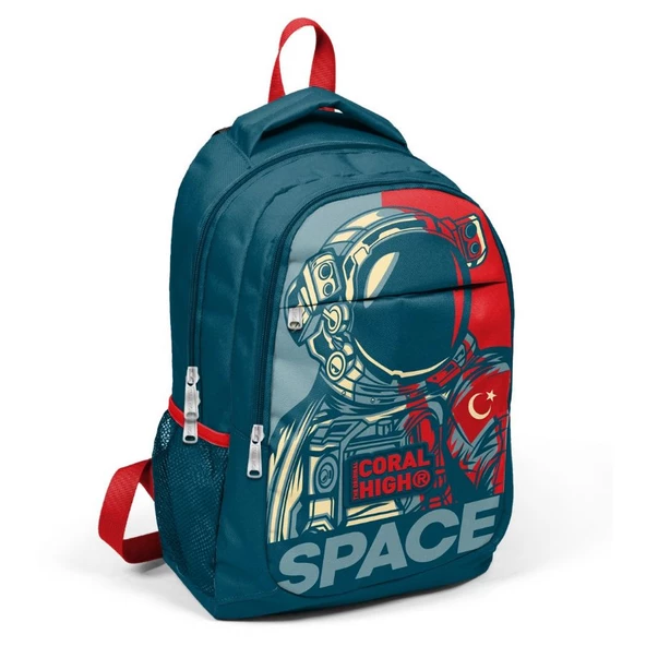 Coral High Okul Sırt Çantası ve Beslenme Çantası Erkek Çocuk Lacivert Astronot - Resim 2