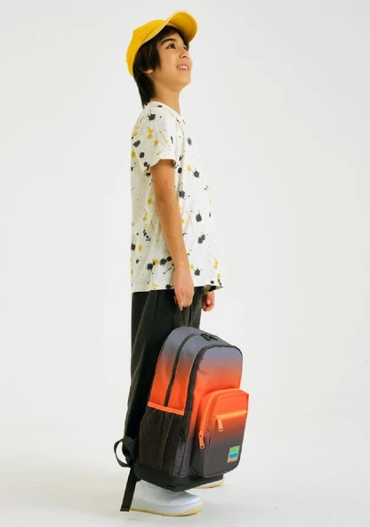 Coral High Siyah Turuncu Gradyan İlkokul ve Günlük Sırt Çantası - Erkek Çocuk - Resim 4