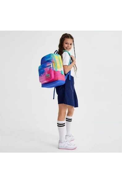 Coral High Kids Renkli Airbrush Desenli USB'li 2'li Okul Çanta Seti - Kız Çocuk - Resim 2