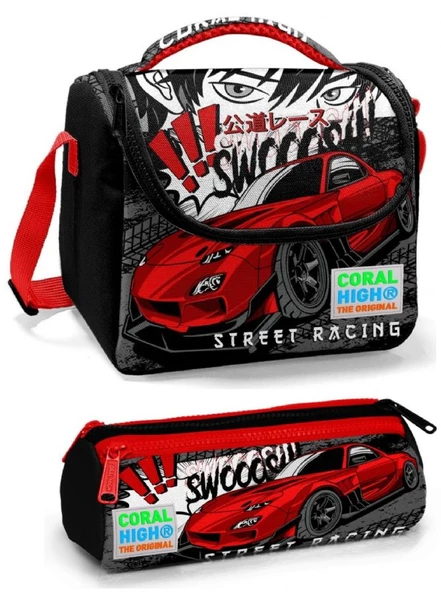 Coral High İlkokul Çantası Seti Siyah Kırmızı Araba - Erkek Çocuk - 4