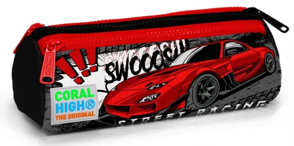 Coral High Siyah Kırmızı Araba Çekçek Okul Çantası Seti - Işıklı Tekerlekler - Erkek Çocuk - 5