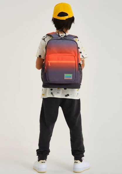Coral High Erkek Çocuk İlkokul Okul Sırt Çantası ve Beslenme Çanta Seti - Siyah Turuncu Gradyan - Resim 2