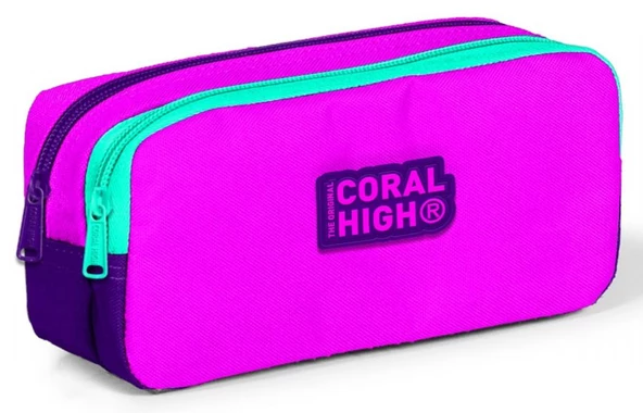 Coral High İki Gözlü Kız Çocuk Mor Eflatun Okul Kalem Çantası