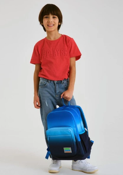 Coral High Lacivert Mavi Gradyan İlkokul Sırt Çantası ve Kalemlik Seti - Resim 2