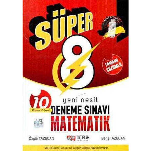 8. Sınıf Yeni Nesil Süper Matematik Tamamı Çözümlü Deneme