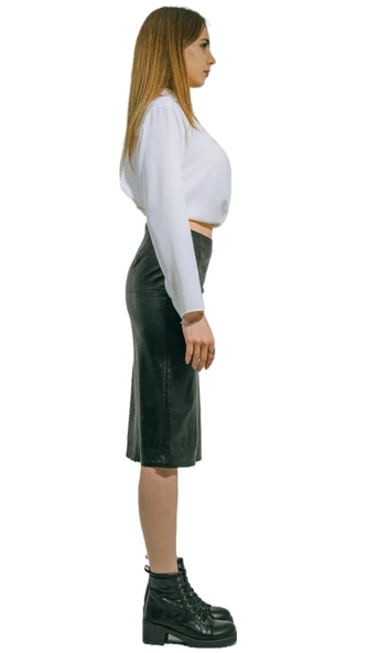 Clara Hakiki Kuzu Derisi Siyah Kalem Etek Şık ve Zarif - 3