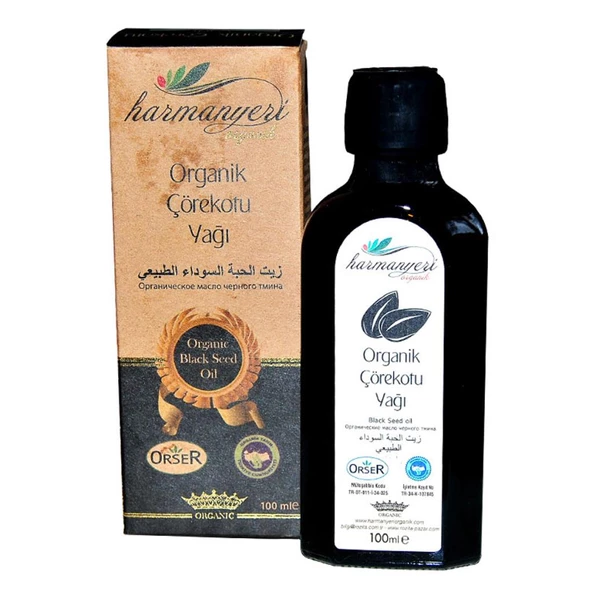 Harmanyeri Organik Çörekotu Yağı 100 ML Soğuk Sıkım Çörek Otu