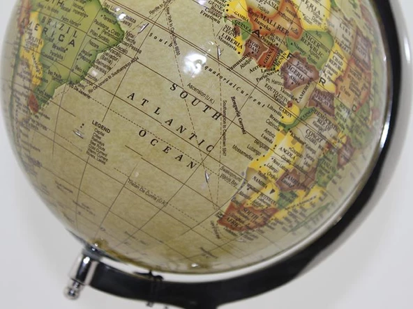 Dünya Küre Dekoratif 360 Derece Dönebilen Ahşap Tripot Ayaklı - Resim 2