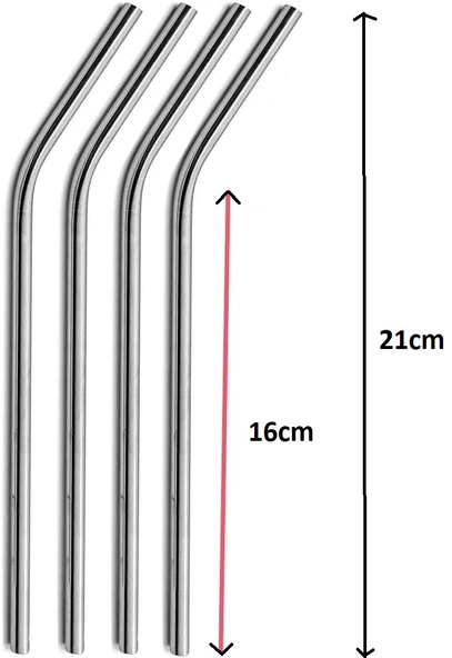 Çelik Pipet Paslanmaz Çelik Metal Meşrubat Pipeti Ve Pipet Temizleme Fırçası Seti 5 Parça - Resim 4