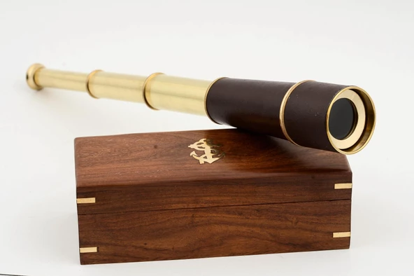 Pirinç Kutulu Dürbün Dekoratif Hediyelik