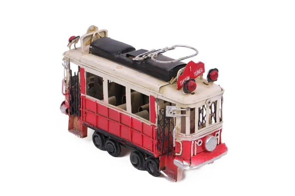 Dekoratif Metal Taksim Tramvay Orta Boy Vintage Biblo Hediyelik - 4