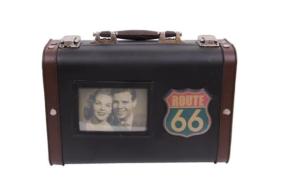 Dekoratif Metal Bavul Çerçeveli Vintage Hediyelik - Resim 3