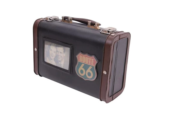 Dekoratif Metal Bavul Çerçeveli Vintage Hediyelik - Resim 2