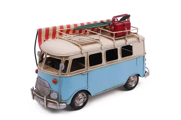 Dekoratif Metal Minibüs Tenteli Vintage Vosvos Hediyelik - Resim 2
