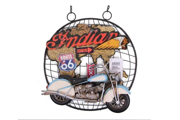 Dekoratif Metal Kapı Welcome Motosiklet Dekorlu Hediyelik - Resim 2