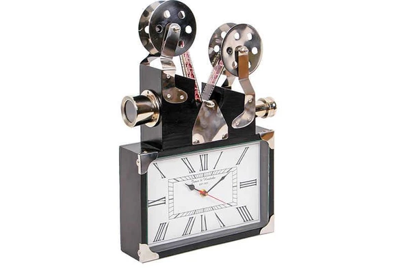 Saat Projektör Alüminyum Vintage Dekoratif Ev Ofis Hediyelik - Resim 2