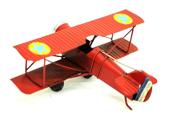 Dekoratif Metal Uçak Çift Kanatlı - Resim 2