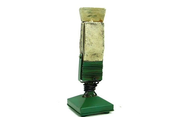 Dekoratif Metal Mikrofon Obje Biblo Vintage Hediyelik - 4