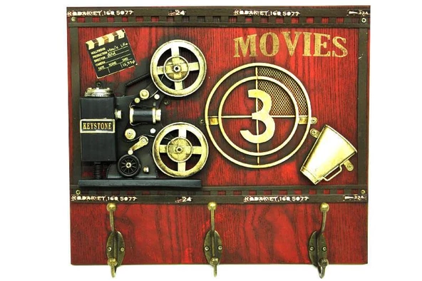 Dekoratif Metal Askı Askılık Sinemaskop Vintage Biblo Hediyelik ürün görseli 1