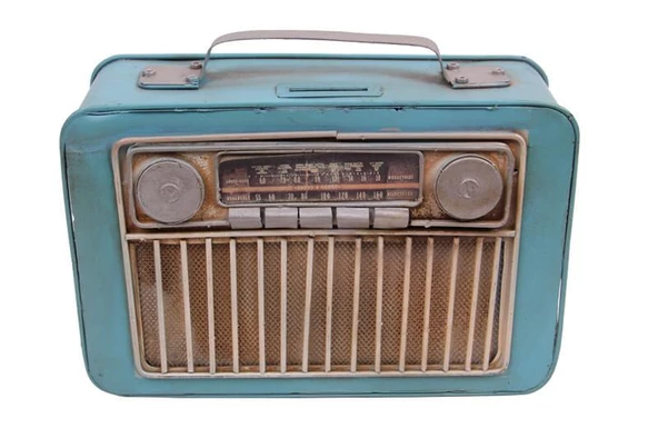 Dekoratif Metal Radyo Kumbaralı Hediyelik - Resim 3