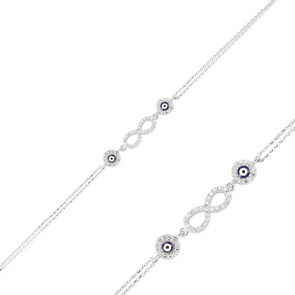 Lucky Life 925 Ayar Gumuss  Sonsuzluk Bayan Bileklik