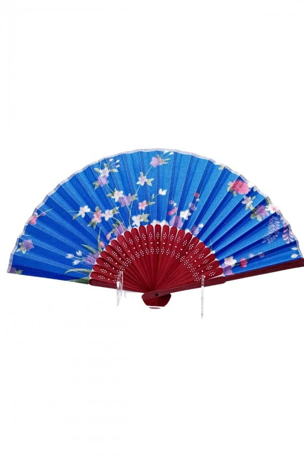 Japon Bambu Kumaş Yelpaze Çanta Boy Stant Hediyeli No.28 - 6