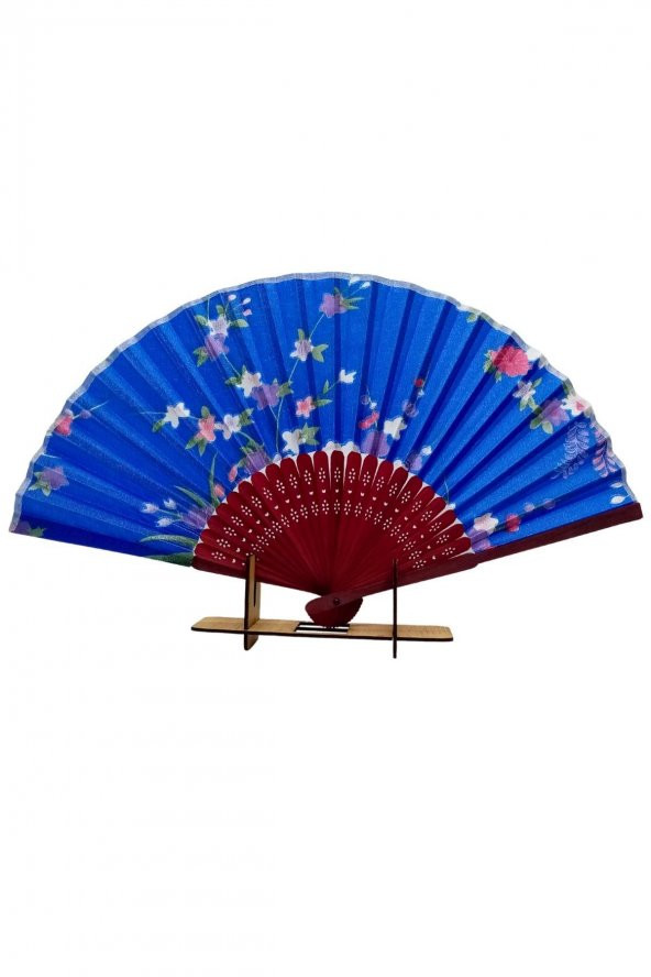 Japon Bambu Kumaş Yelpaze Çanta Boy Stant Hediyeli No.28 - 7