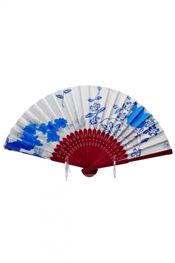 Japon Bambu Kumaş Yelpaze Çanta Boy Stant Hediyeli No.27 - 6