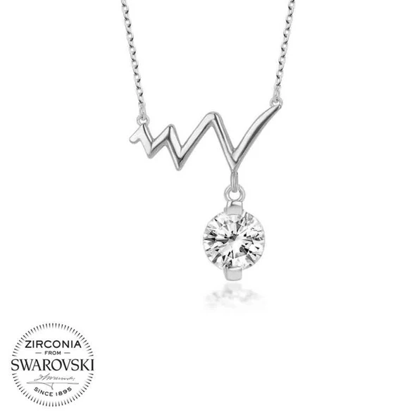 Swarovski Taşlı Lucky Life 925 Ayar Gumuss  Ritim Bayan Kolye