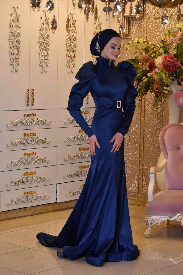 DEVA LACİVERT  ABİYE ELBİSE - 3
