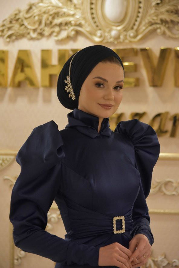 DEVA LACİVERT  ABİYE ELBİSE - 6