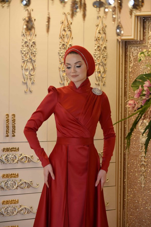 PERİ KIZI KIRMIZI  ABİYE ELBİSE - 3