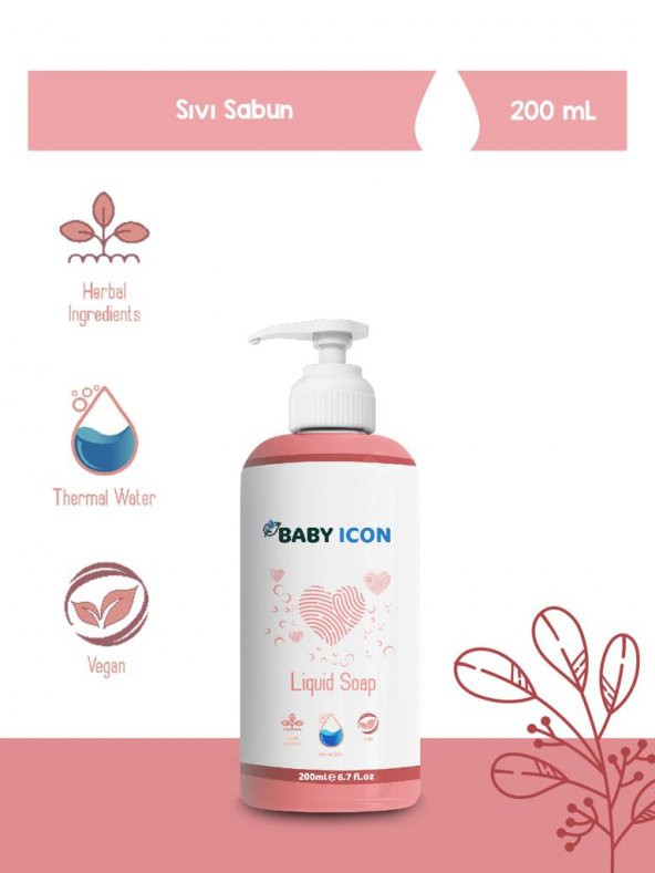 Baby icon Parfümsüz Doğal Çilek Kokulu Sıvı Sabun 200 ml