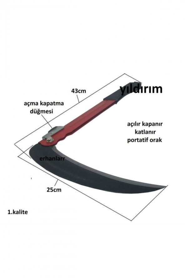 Orak Katlanır Portatif Keskin Tırpan - 2