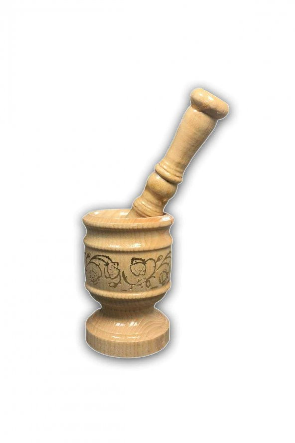 Ahşap Yaldızlı Dişbudak Havan 11x6 cm - 1