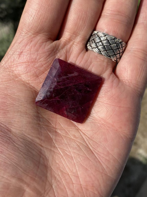 Faset Kesim Doğal Yakut Taşı 90 Karat ( Ruby , Rubin Stone) - 8