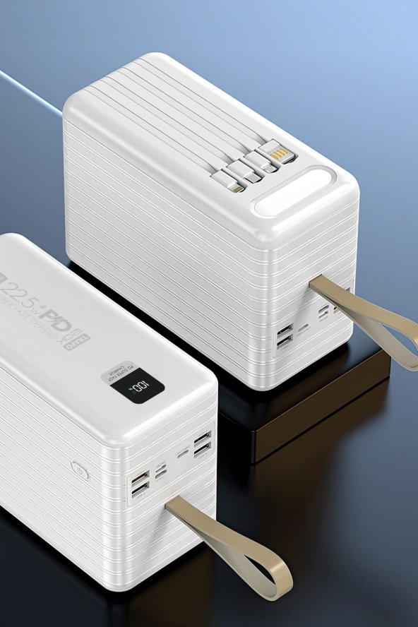 Powerway 120.000 MAH PD 22.5W HIZLI ŞARJ Dahili Kablolu Gerçek 120.000 MAH TRAFO POWERBANK - 4
